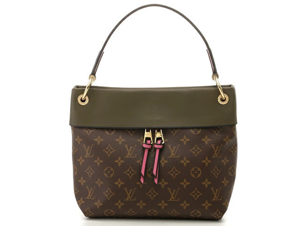 LOUIS VUITTON Tuileries Besace Monogram Khaki Green Pink Hobo Bag